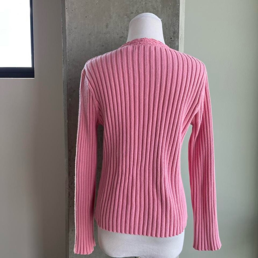 Pink Ribbed Women's Sweater - Picture 4 of 6